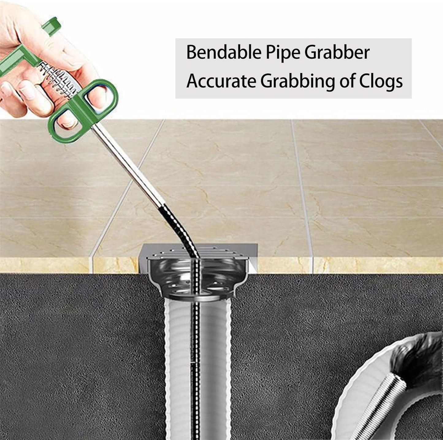 76 inch Drain Snake,Drain Clog Remover - Flexible Grabber Claw Pick Up Reacher Tool for Home Sink, Bathroom Tub,Drain, Toilet, Tight Spaces