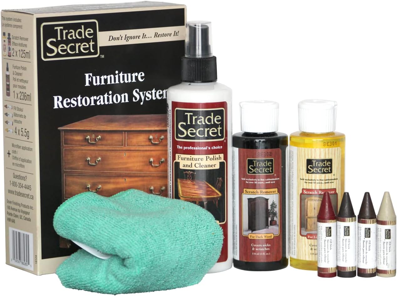 Trade Secret Scratch Concealer for Real Wood Furniture & Floors – Restores Dark Wood Scratch, Covers Nicks, Scuffs & Dogs, Cats Scratches, Marks, Minor Defects