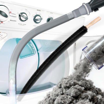 Holikme Dryer Vent Cleaner Kit 2 Pieces - Upgraded Dryer Lint Screens Cleaner Brush Part,Compatible with Most Vacuum Cleaner,Vacuum Hose Attachment & Refrigerator Coil Brush,Quickly Lint Remove,Blue