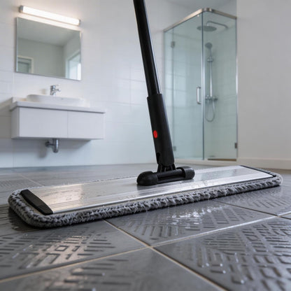 Flat Mop for Cleaning Floors Heavy Duty Microfiber Wet Mop Deep Cleaning for Hardwood, Tile & Laminate, Includes 4 Reusable Washable Pads and Adjustable Long Handle (32 in Mop Set)