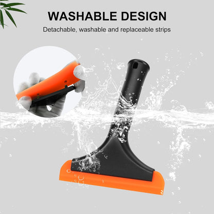 SetSail Shower Squeegee for Glass Doors Small Squeegee for Shower Glass Door Mini Silicone Squeegee for Car Window Cleaning 2 Packs, All Black
