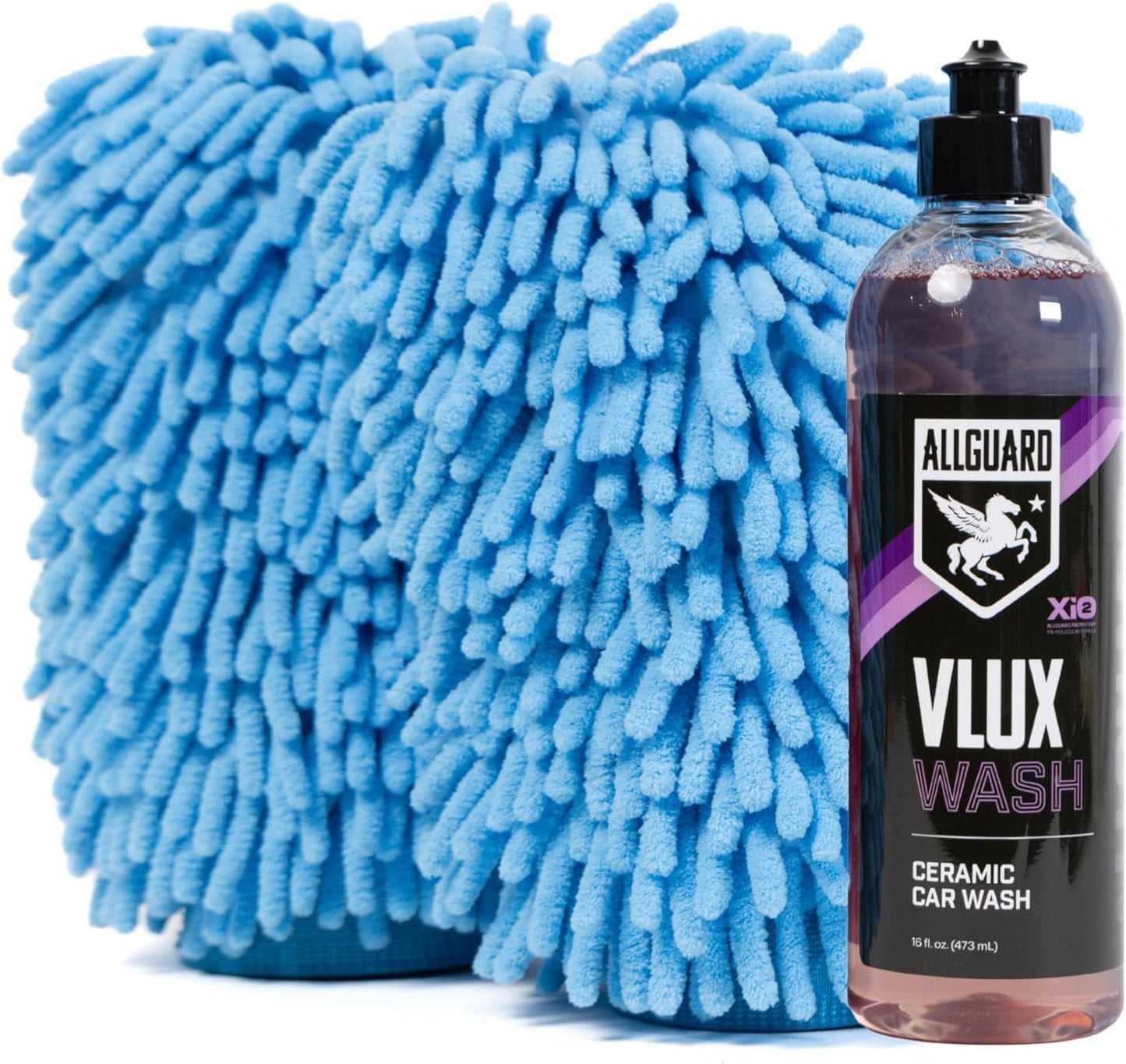 Microfiber Car Wash Mitt – Double-Sided Car Washing Mitts for Interior & Exterior Vehicle Washing & Dusting, Lint-Free, Scratch-Free Chenille Wash Glove, High Absorption Capacity – 2 Pack