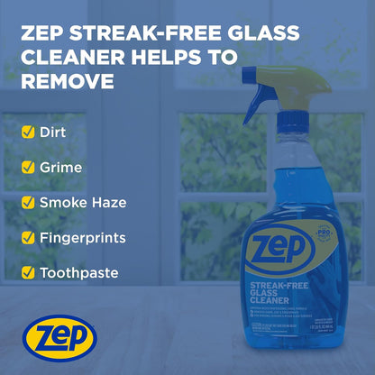 Zep, ZU1120128, Streak-Free Glass Cleaner, 128 ounce