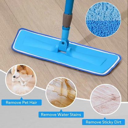 wlich 4-Pack Microfiber Cleaning Pads, 18-Inch Microfiber Mop Pads Compatible with Bona Mop, Washable and Reusable Mop Pad Refills for Hardwood Tile Laminate Floors