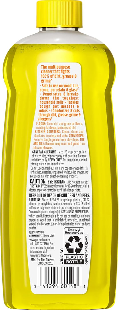 Pine-Sol Multi-Surface Cleaner, Lemon Fresh, 14 Fluid Ounces (Pack May vary)