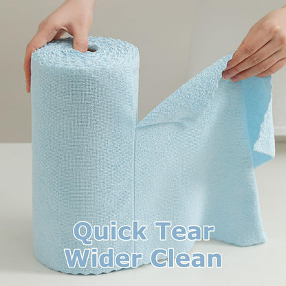 80 Pack Microfiber Cleaning Cloth Roll Reusable Paper Towels 12"x12" Tear Away Cloth, Microfiber Towels for Cars, Wash Cloths, Lint Free Dark Grey Rags for House, Kitchen,Window,Cleaning Supplies