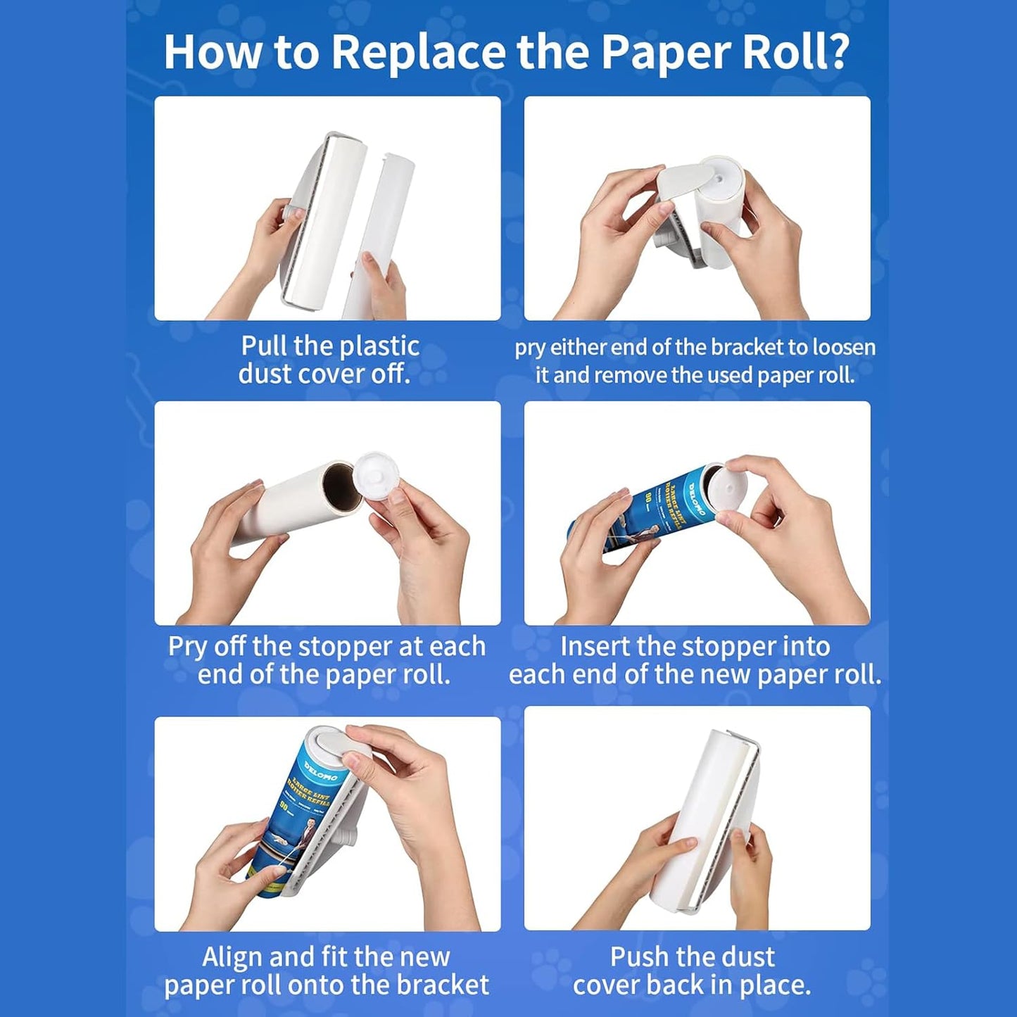 Large Lint Rollers for Carpet: Sticky Rollers for Floor DELOMO 9.45 in with 3 Extendable Handle, Long Handle Sticky Mop for Cleaning Carpets, Cars, Bedding, Couches, and Pet Hair - for Pet Homes
