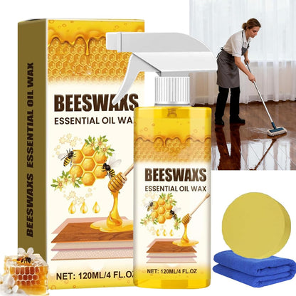 Beeswax Wood Polish Spray, Beeswax Essential Oil Wax, Bees Wax Furniture Polish and Cleaner, Furniture Beeswaxs Cleaner Spray for Wood Furniture,Floor,Tables,Cabinets (2PCS)