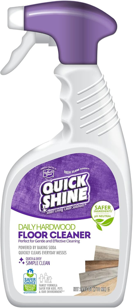 Quick Shine Hardwood Floor Cleaner 64oz | Use in Spray & Vac Mops | Removes Dirt & Scuff Marks | Ready-to-Use, Streak Free, No Rinse | Safer Choice Cleaner |Perfect for Gentle and Effective Cleaning
