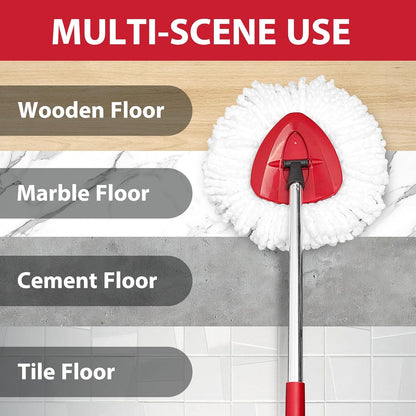 Nuorest Spin Mop Replacement Set for O-Ceda EasyWring 1-Tank System, Includes 2 Mop Head Replacement, 1 Mop Handle (30-58in Adjustable 4-Section Pole), 1 Spin Base
