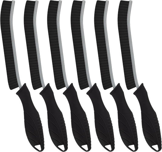 FOOGWEE Hard Bristle Crevice Cleaning Brush - Home Cleaning Tools, Multi-Purpose Crevice Supplies for Kitchen, Bathroom, Toilet, Window, Vehicle, Faucets, Grout, Home (3, Black)