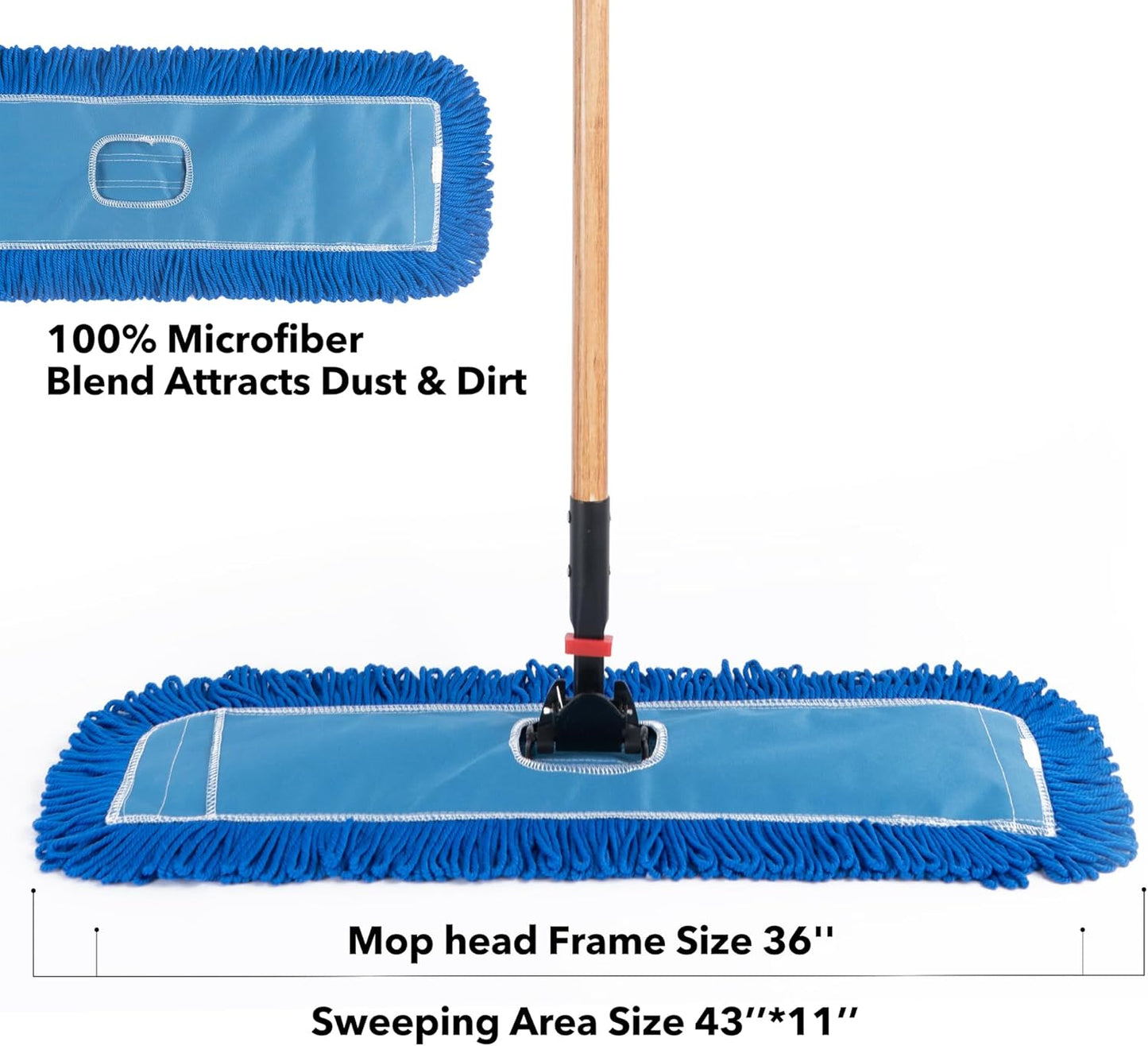Matthew Cleaning 24'' Industrial Strength Cotton Dust Mop Refill Washable Replacement Heads for Residential & Commercial Use Fit Standard Dust Mop Frames, Hardwood, Laminate, Concrete Floors 3 Pack