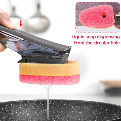 Sponge Dishwand Brush Refills for Scotch-Brite Dishwand - 10 Pack Dish Soap Non-Scratch Brush Refills for Nonstick Pots and Pans, Glass & Tubs (Pink)