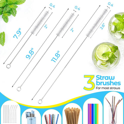 6 Pack Bottle Brush Cleaner Set, Long Handle Stainless Steel Water Bottle Cleaner Brush for Washing Sport Bottles, Narrow Neck Bottle, Baby Bottles, Dish, Flask, Straw, Cup Cover