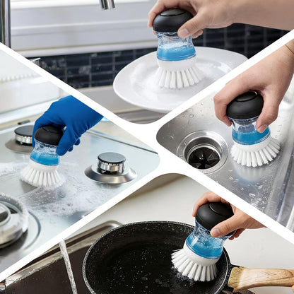 4 Pack Dish Brush Refill Heads for OXO Soap Dispensing Palm Brush, Kitchen Dish Scrubber Cleaning Replacement Head, Gray
