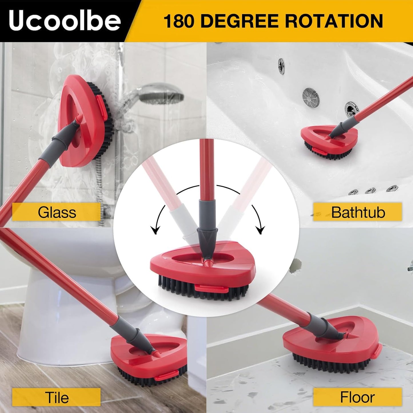 Spin Mop Scrub Brush for O-Cedar EasyWring 1 Tank System, Scrubber Brush Replacement Head with Stiff Bristle, Great for Bathroom, Kitchen, Pool, Glass and Tile Walls, No Include Mop Handle and Base