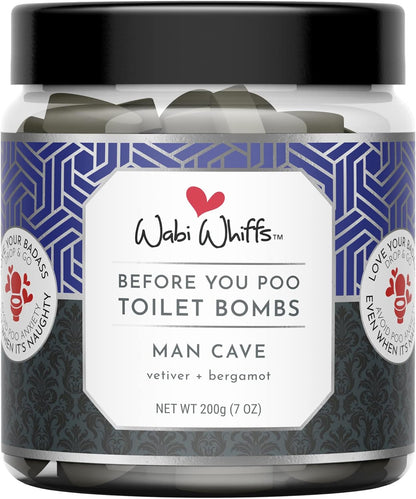 Wabi Whiffs Fizzing Toilet Bombs – Drop In The Ocean | Natural Bathroom Deodorizer | Odor Eliminator Tablets For Freshness & Cleanliness | Eco-Friendly Septic Safe Tablets | 60 Count |
