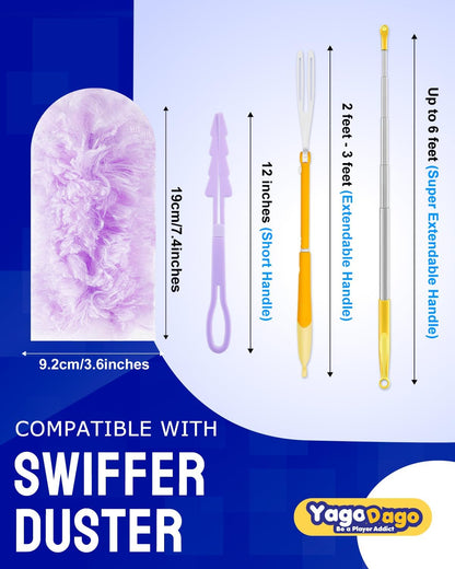 20 Count Duster Refill Compatible with Swiffer Hand Duster, Lavender Flavor Disposable Heavy Duty Duster Refills, Dusters Refills for Cleaning, Blinds & Ceiling Fan (Handle is Not Included)