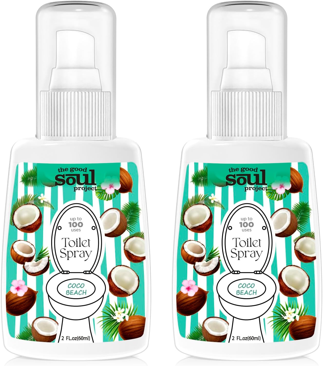 THE GOOD SOUL PROJECT Toilet Spray for Poop, Fresh Citrus, Bathroom Spray Odor Eliminator, 2Fl Oz 2 Pack