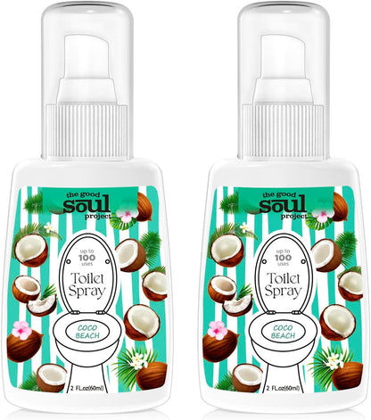 THE GOOD SOUL PROJECT Toilet Spray for Poop, Fresh Citrus, Bathroom Spray Odor Eliminator, 2Fl Oz 2 Pack