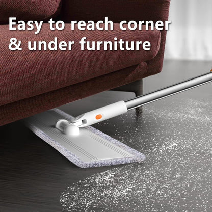 Microfiber Mop 18 in Large Flat Mops for Floor Cleaning with 4 Premium Pads Hardwood for Cleaning Wet Mop