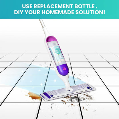 Refillable Bottle for Swiffer® Power Mop™, 720ML / 24 FL.OZ Reusable Solution Container, Leak-Resistant Lock, Use Any Liquid Cleaner