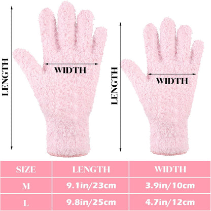 Bencailor 6 Pairs Microfiber Dusting Gloves, Dusting Cleaning Gloves Microfiber Gloves for Plants House Blinds Car Dust Mitt (Fresh Color,Medium)
