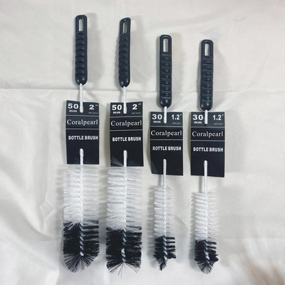 Coralpearl Bottle Brushes Thin Long Handle X 4, Utility Skinny Wire Cleaner Set Big Small, Bendable Flexible for Cleaning Narrow Neck Water, Beer, Wine, Baby Bottles, Pipes, Tubes, Hoses, and Flasks