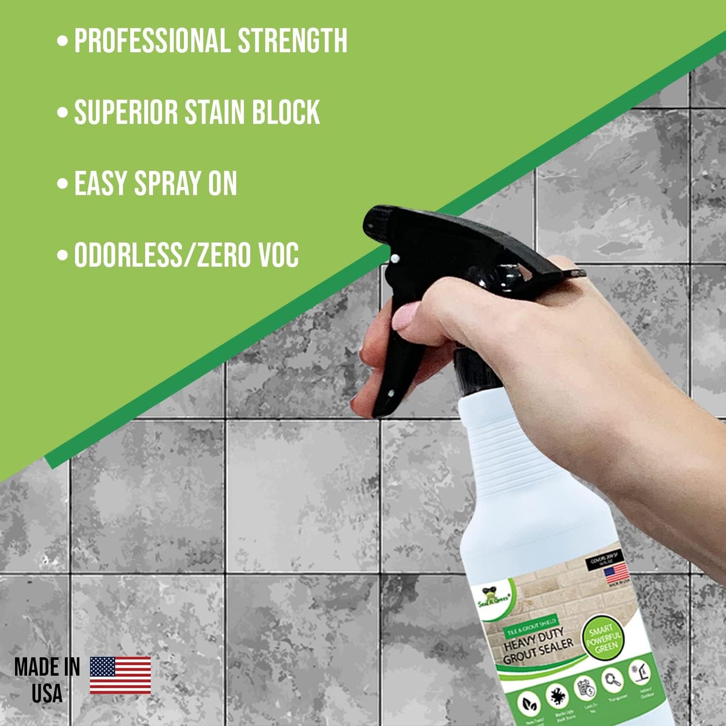 Seal It Green Xtreme-Heavy Duty Pro Strength Grout Sealer. Non Toxic-VOC Free & Odorless.Seal Smarter. Incredible 100+ SF Coverage. Indoor Or Outdoor Use. Use The Sealant The Pros Use. Lasts For Years