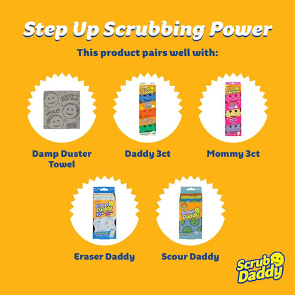 Scrub Daddy Damp Duster Dusting Sponges (8 Count) - Dust Remover for Household Cleaning - Duster for Vents, Railings & Blinds - Reusable Baseboard Cleaner