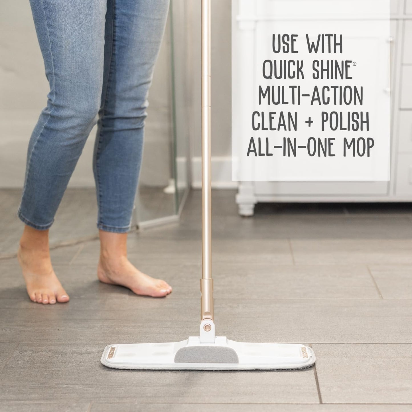 Quick Shine Multi Surface Floor Finish 64oz | Cleaner & Polish to use on Hardwood, Laminate, Luxury Vinyl Plank LVT, Tile & Stone | Safer Choice w/Clean Shine Technology | Shine-Protect-Refresh