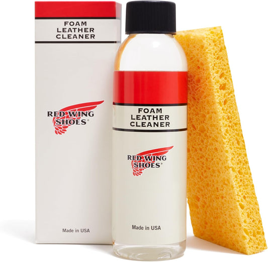 Red Wing Shoes Foam Leather Cleaner, Leather Cleaner with Sponge, 4 fl oz