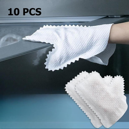10 Pack Microfiber Dusting Gloves, Reusable Multi-purpose Cleaning Mitts for Housework, Scratch-Free Hand Duster for Blinds, Furniture, Car Interior and Windows, Dry & Wet Dual Use, White