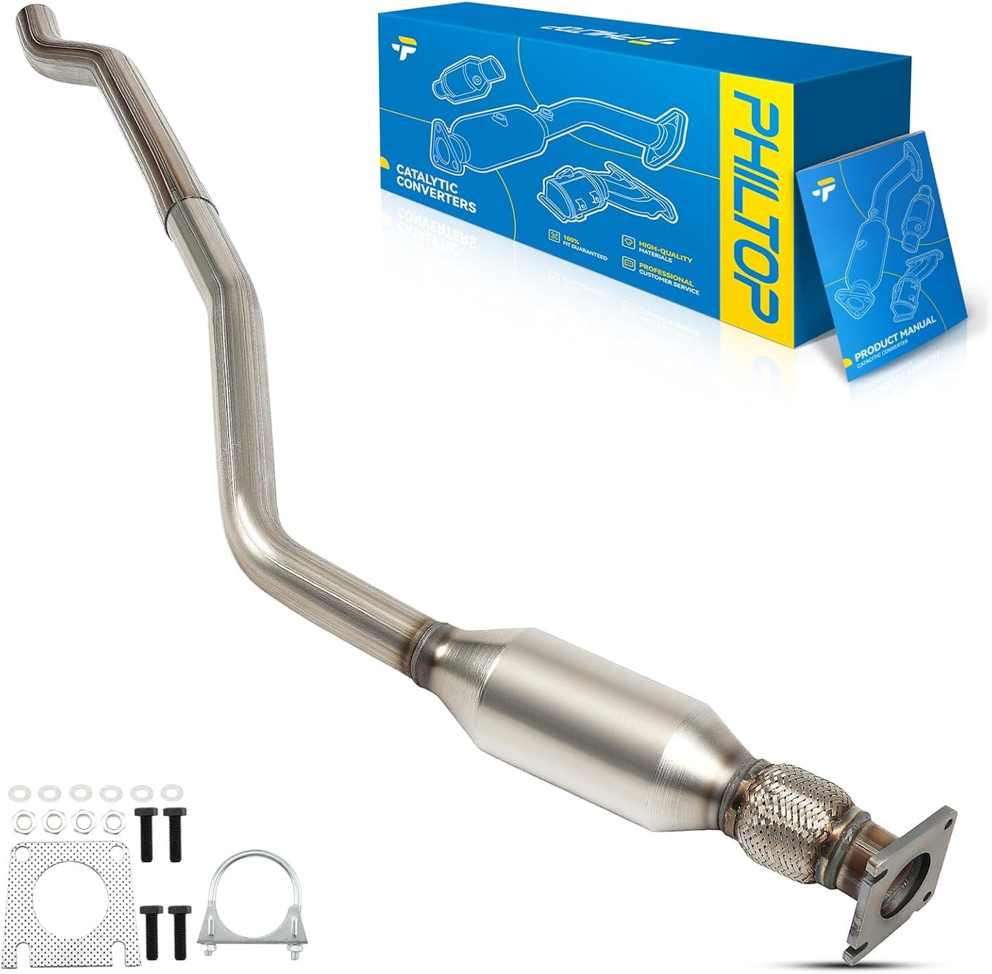 PHILTOP Left and Right Catalytic Converter Replacement For 2005-2010 300 2.7/3.5L V6 RWD, 2006-2010 Charger 2.7/3.5L V6 RWD, 2005-2008 Magnum 2.7/3.5L V6 RWD Replace 55434, 55433 (EPA Compliant) - Colors C