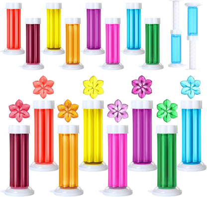 6 Pcs Toilet Gels 84 Count 1 Kind Flower Stamp Bowl Gel Scent Toilet Stain Removal Cleaner Air Freshener Flower Stamps Pack for Bathtubs Bathroom