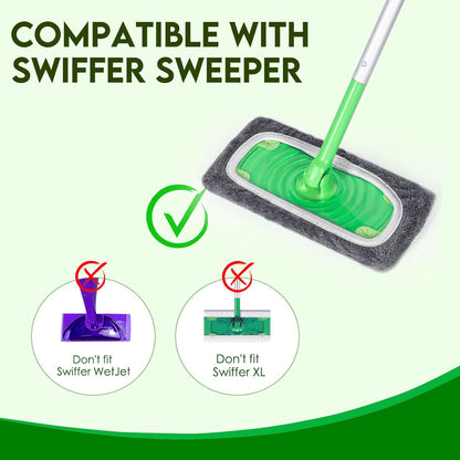Reusable Microfiber Mop Pads for Swiffer Sweeper Mop - Dry Sweeping Cloths & Wet Mopping Cloths for Household Cleaning - Washable Wet Pads for Mopping Floors - 4 Pack (Mop is not Included)