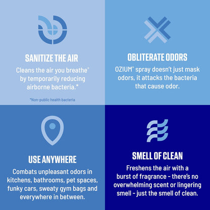 Ozium 0.8 oz. Air Sanitizer & Odor Eliminator for Homes, Cars, Offices and More, Original Scent, Pack of 6