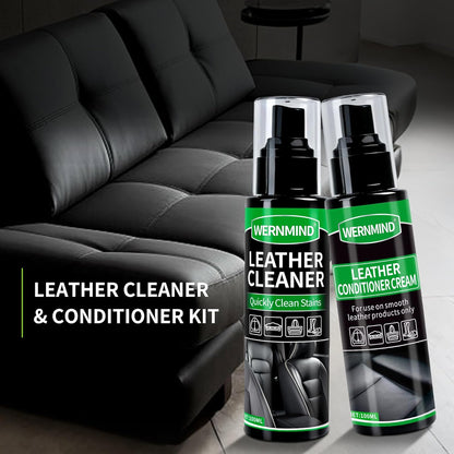 Leather Cleaner and Conditioner Cream Care Kit for Car Interiors Seats,Couches,Purses,Bags,Jackes,Boots