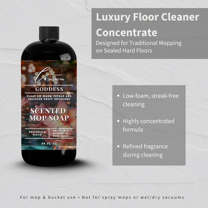 Lapew Santal Scented Mop Soap - Luxury Floor Cleaner Concentrate for Mopping Tile, Laminate, Vinyl & Hardwood | Streak-Free, Low-Foam | 36 oz - Colors C