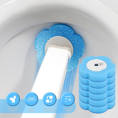 24pcs Toilet Brush Refills Replacement Sponge Heads for Toilet Bowl Cleaner Wand Hygienic Scrubbing Pads Deep Cleaning No Handle