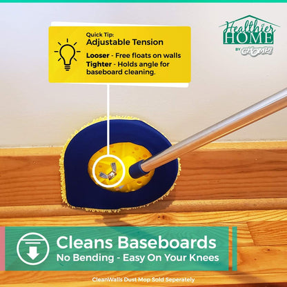 CHOMP! Microfiber Mop Refill Pack: 5 Minute CleanWalls 3-pak Yellow Reusable Washable Wall Washer, Ceiling Cleaner and Baseboard Duster - Dry Dust / Wet Wash Pads