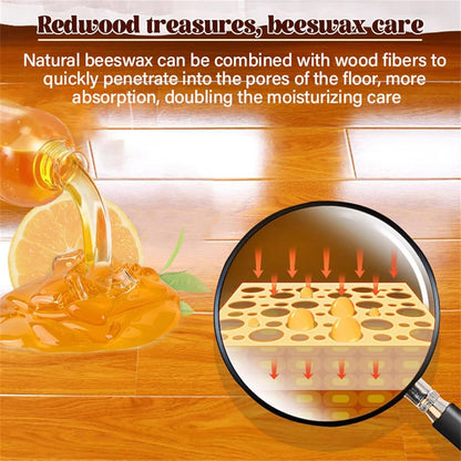 Natural Beeswax Essential Orange Oil Wood Conditioner, Micro-molecularized Floor Polish Repairing Care Beeswaxs Spray for Furniture Polish and Cleaner, Restore Spray for Floors (3)