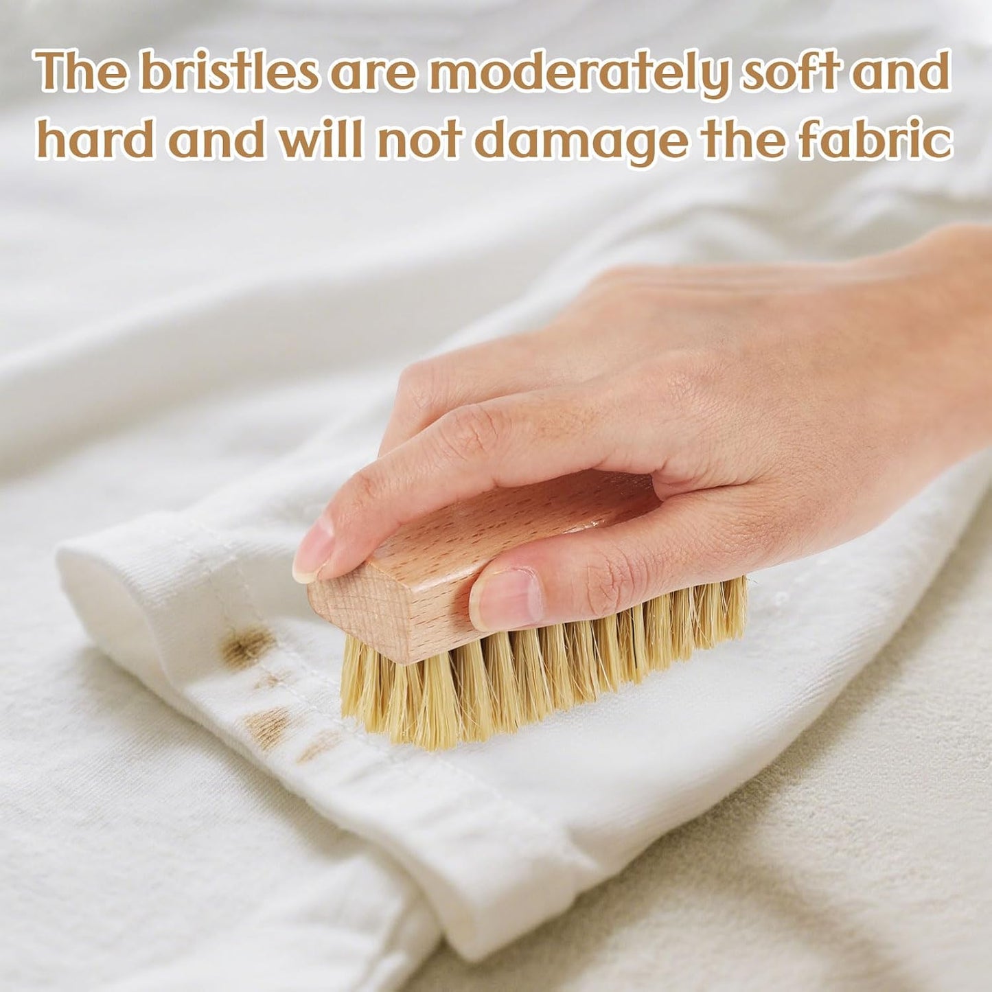 3 Pcs Wood Laundry Stain Brush Stain Remover Brushes with Boar Bristle Small Stain Brush for Clothes for Scrubbing Stains from Furniture Fabric Leather(3 Pcs C)