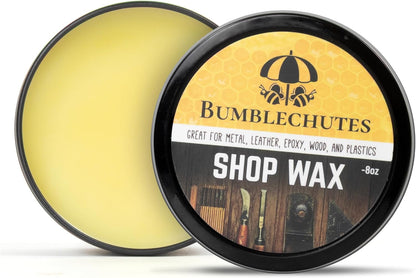 Bumblechutes All-Purpose Shop Wax - All Natural Metal and Wood Wax Finish Paste for Woodworkers, Beeswax Carnauba Wood Protector for Epoxy, Plastic, Metal, Leather, Furniture & Workshop Tools - 8 oz