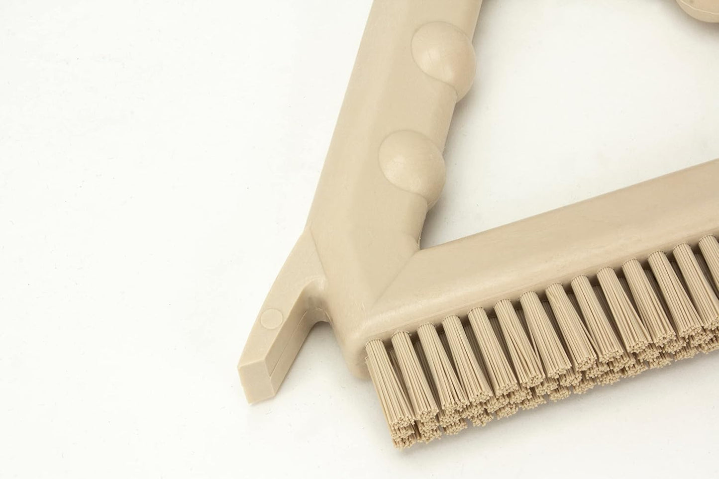 SPARTA Plastic Commercial Grout Brush, Triangle-Shaped Scrub Brush with Scraper and Two Threaded Holes for Attaching Handle (Sold Separately), 9 x 7 x 7 Inches, Gray