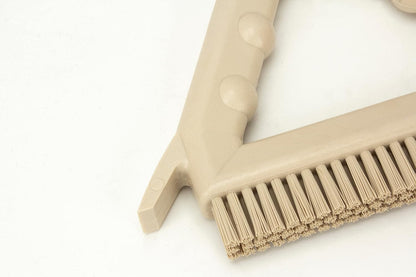 SPARTA Plastic Commercial Grout Brush, Triangle-Shaped Scrub Brush with Scraper and Two Threaded Holes for Attaching Handle (Sold Separately), 9 x 7 x 7 Inches, Gray
