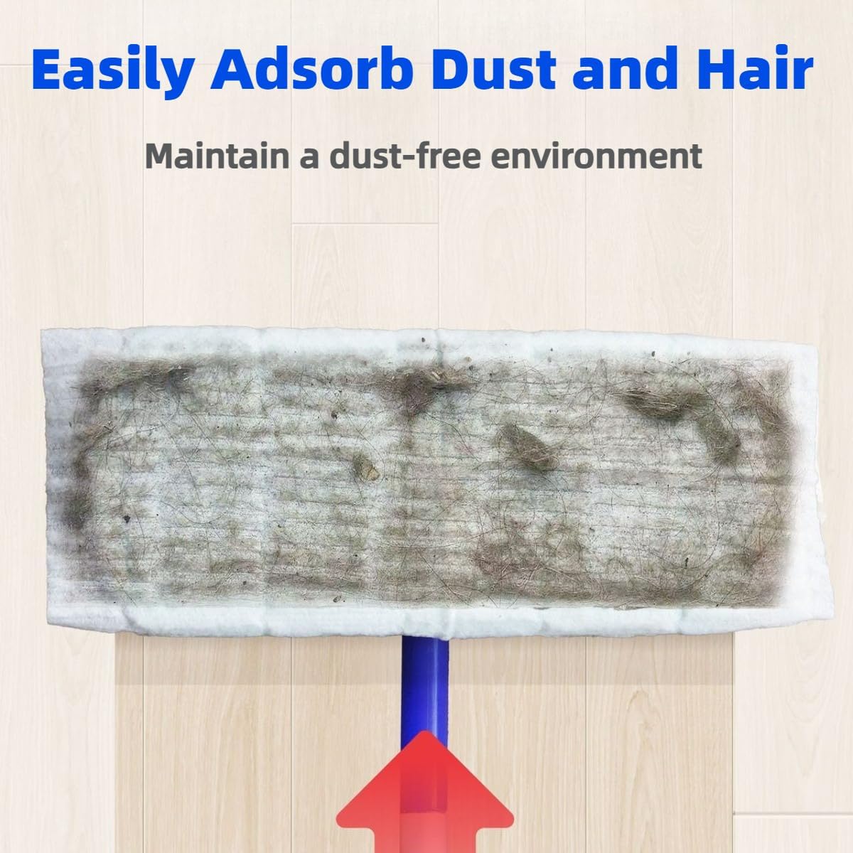 New 2-in-1 Push Clamp Lazy Mop – Hands Free Flat Mops, Swiffer Mops Alternative, Compatible with Most Pads Adjustable Handle, Perfect for Homes with Kids & Pets (Large Flat Mop)