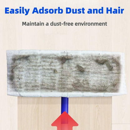 New 2-in-1 Push Clamp Lazy Mop – Hands Free Flat Mops, Swiffer Mops Alternative, Compatible with Most Pads Adjustable Handle, Perfect for Homes with Kids & Pets (Large Flat Mop)