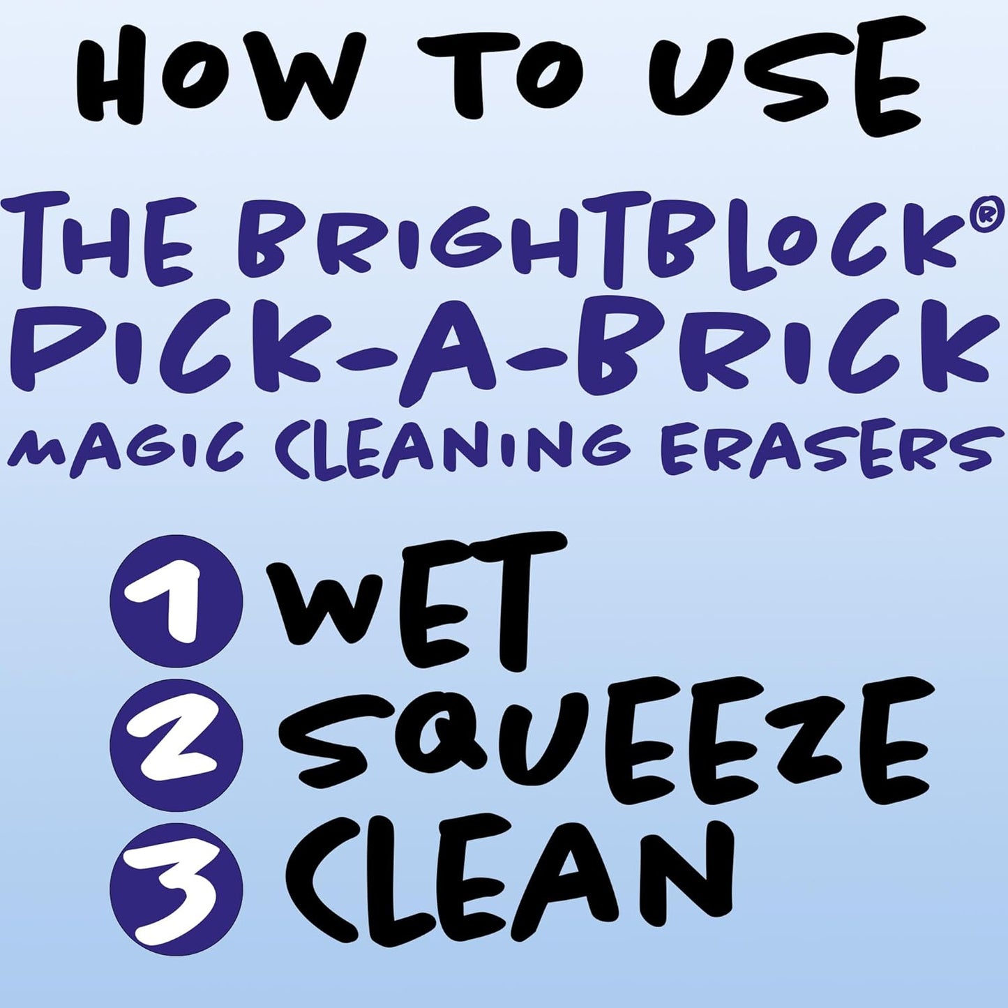 Bright Block Pick-a-Brick Magic Cleaning Eraser Sponges | Select Your Size High Density Melamine Scrubbers for The Bathroom, Kitchen, Floors, Baseboards, Grout, Magic Marker, Walls & More