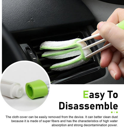 3 PCS Mini Duster for Car Air Vent, 3 Arms Small Duster Vent Cleaner, Blinds Cleaner Dusting Tool, Universal Cleaning Tools for Blinds, Keyboards, Fans (Green)
